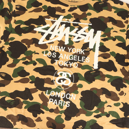 ×STUSSY 30周年記念 1stカモ 猿迷彩 ワールドツアー Tシャツ