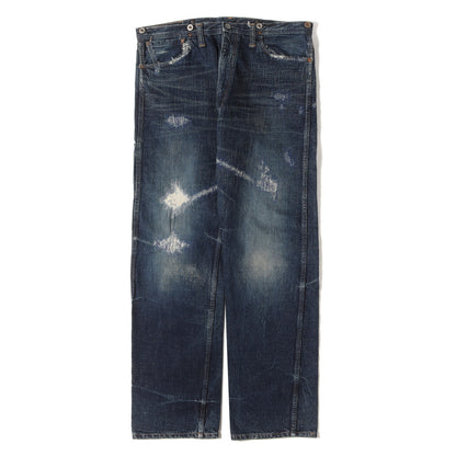 LUXURY DENIM ダメージリペア加工 スラブ デニムパンツ