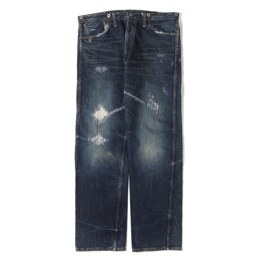 LUXURY DENIM ダメージリペア加工 スラブ デニムパンツ