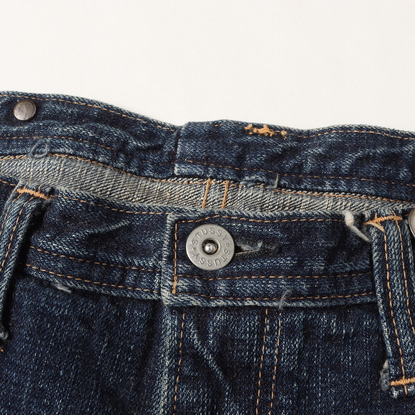 LUXURY DENIM ダメージリペア加工 スラブ デニムパンツ