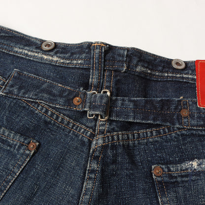 LUXURY DENIM ダメージリペア加工 スラブ デニムパンツ