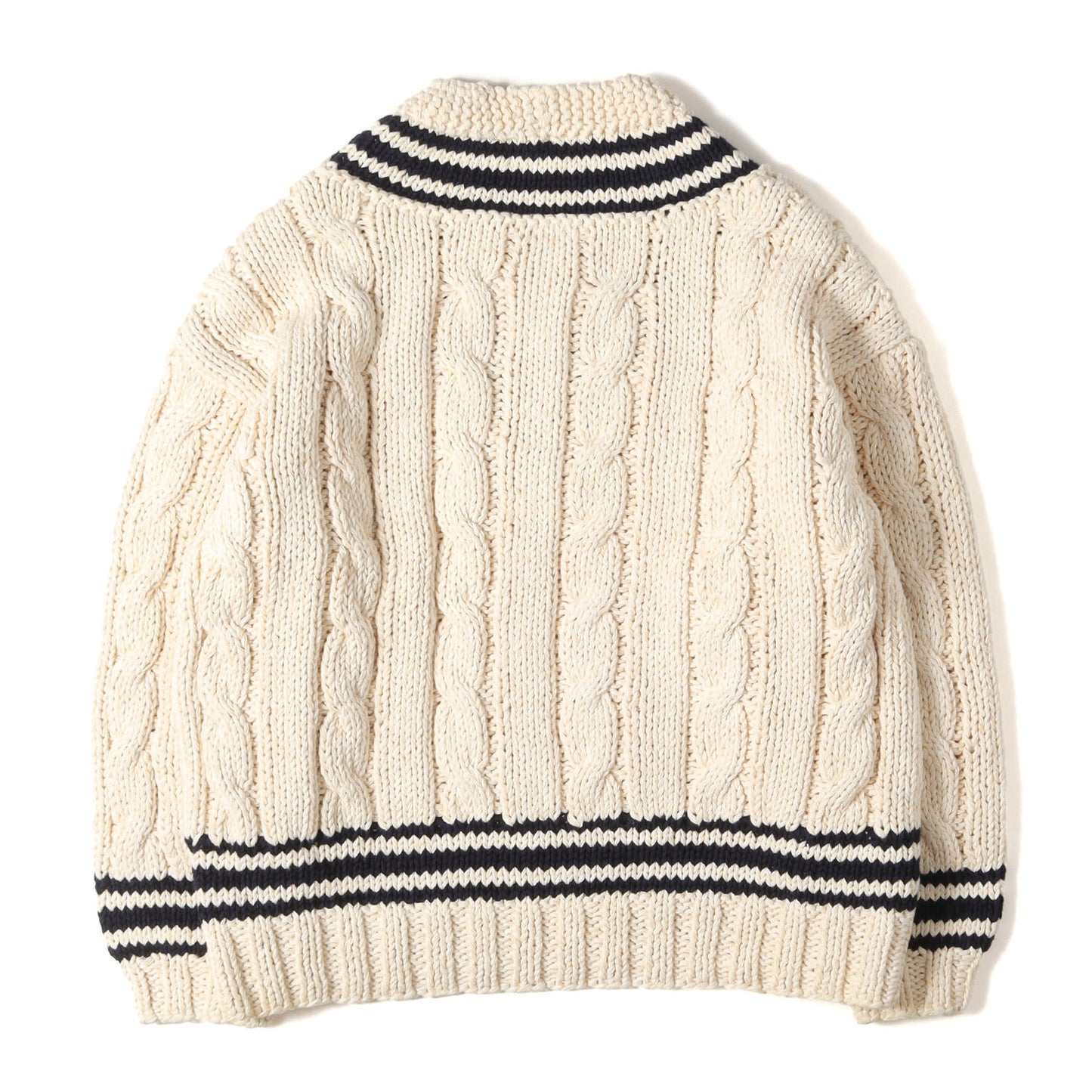 23SS コットン/リネン ローゲージ Vネック ハンドニット(V-COLLEGIUM HAND-KNIT)
