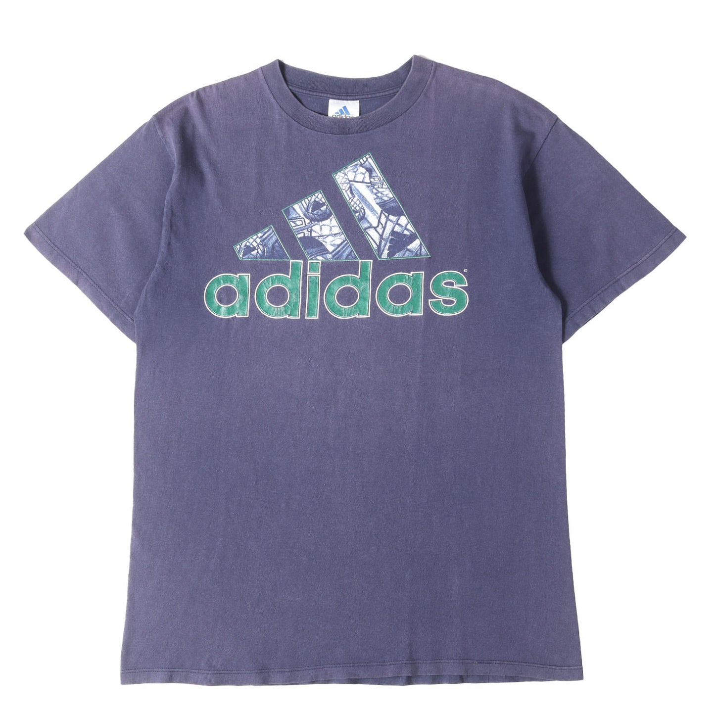 [GOODフェード] 90s 万国旗タグ ビッグロゴプリント Tシャツ USA製