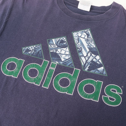 [GOODフェード] 90s 万国旗タグ ビッグロゴプリント Tシャツ USA製