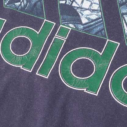 [GOODフェード] 90s 万国旗タグ ビッグロゴプリント Tシャツ USA製