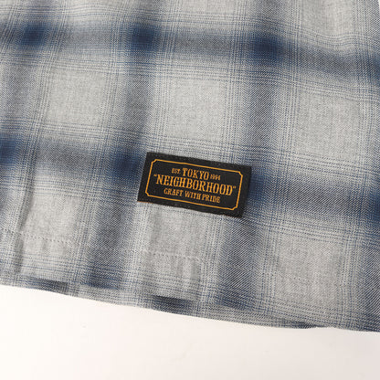 オンブレチェック オープンカラー 半袖シャツ(B&C / R-SHIRTS. SS)