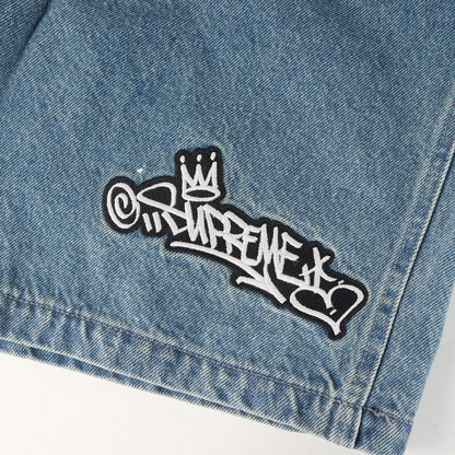 21SS ハンドスタイルロゴ ウォッシュド デニム ペインターショーツ(Handstyle Denim Painter Short)