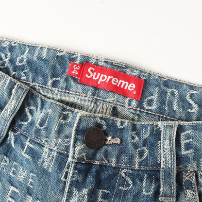 21SS ワープ ジャガード デニム ペインター ショーツ(Warp Jacquard Logos Denim Painter Short)