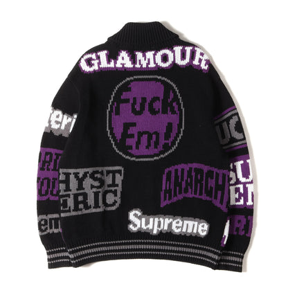21SS ×HYSTERIC GLAMOUR マルチロゴ コットンニット ジップ セーター(Logos Zip Up Sweater)
