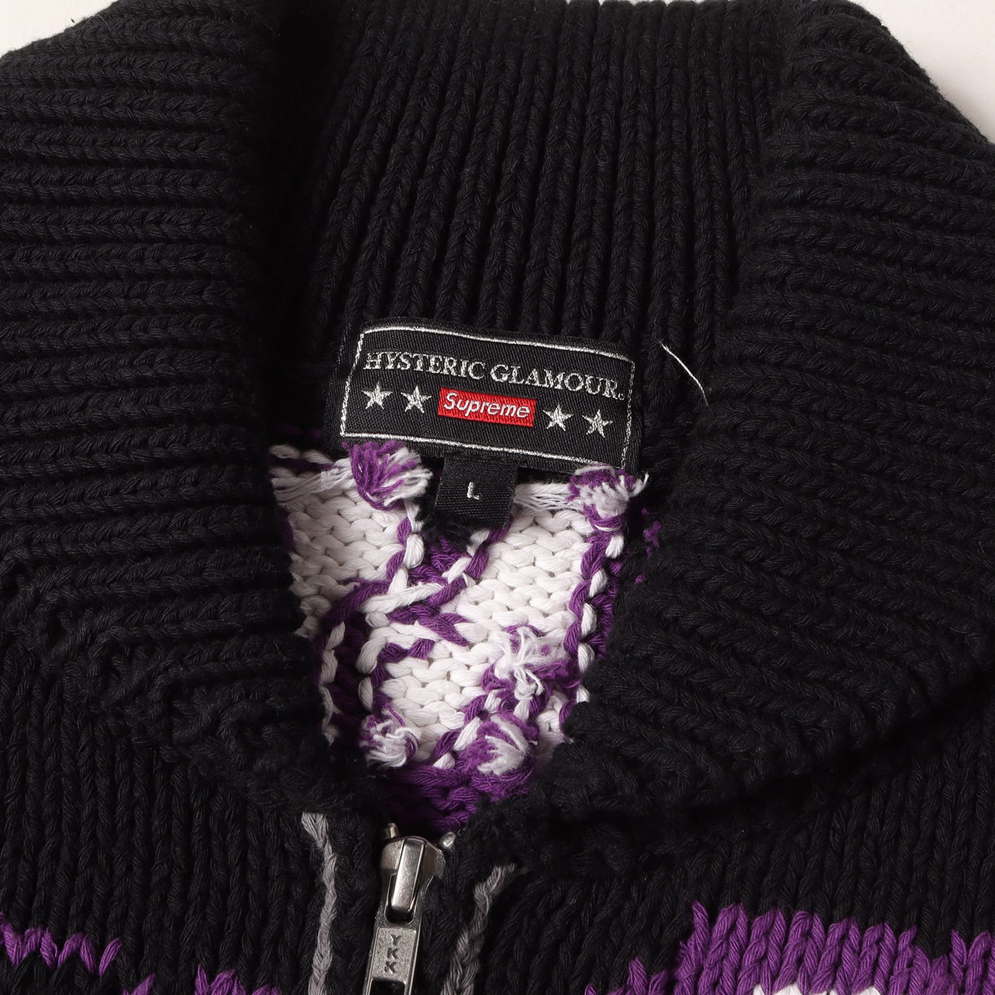 21SS ×HYSTERIC GLAMOUR マルチロゴ コットンニット ジップ セーター(Logos Zip Up Sweater)