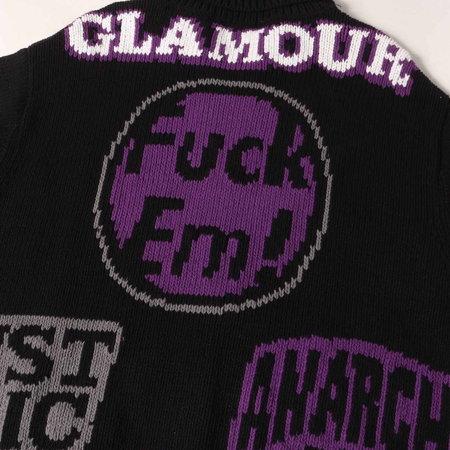 21SS ×HYSTERIC GLAMOUR マルチロゴ コットンニット ジップ セーター(Logos Zip Up Sweater)