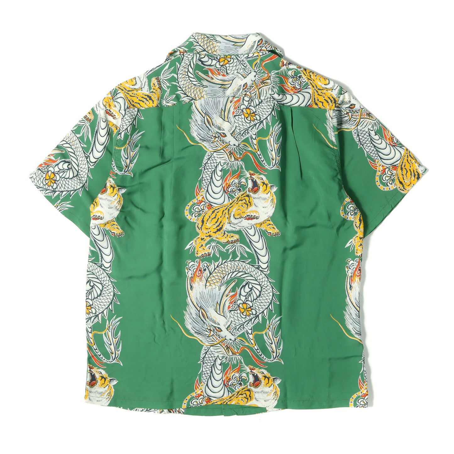 [新品 人気モデル] 虎& 龍 和柄 レーヨン アロハシャツ / SURFRIDERS SPORTSWEAR実名復刻 SPECIAL EDITION SS38417