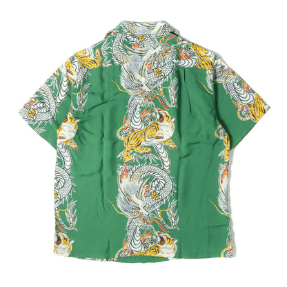[新品 人気モデル] 虎& 龍 和柄 レーヨン アロハシャツ / SURFRIDERS SPORTSWEAR実名復刻 SPECIAL EDITION SS38417