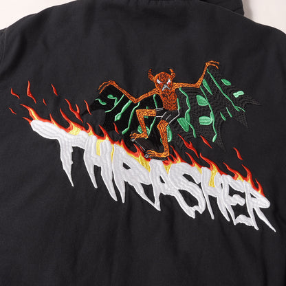 24AW ×THRASHER ×NECK FACE グラフィック刺繍 キャンバス ワークジャケット(Hooded Work Jacket)