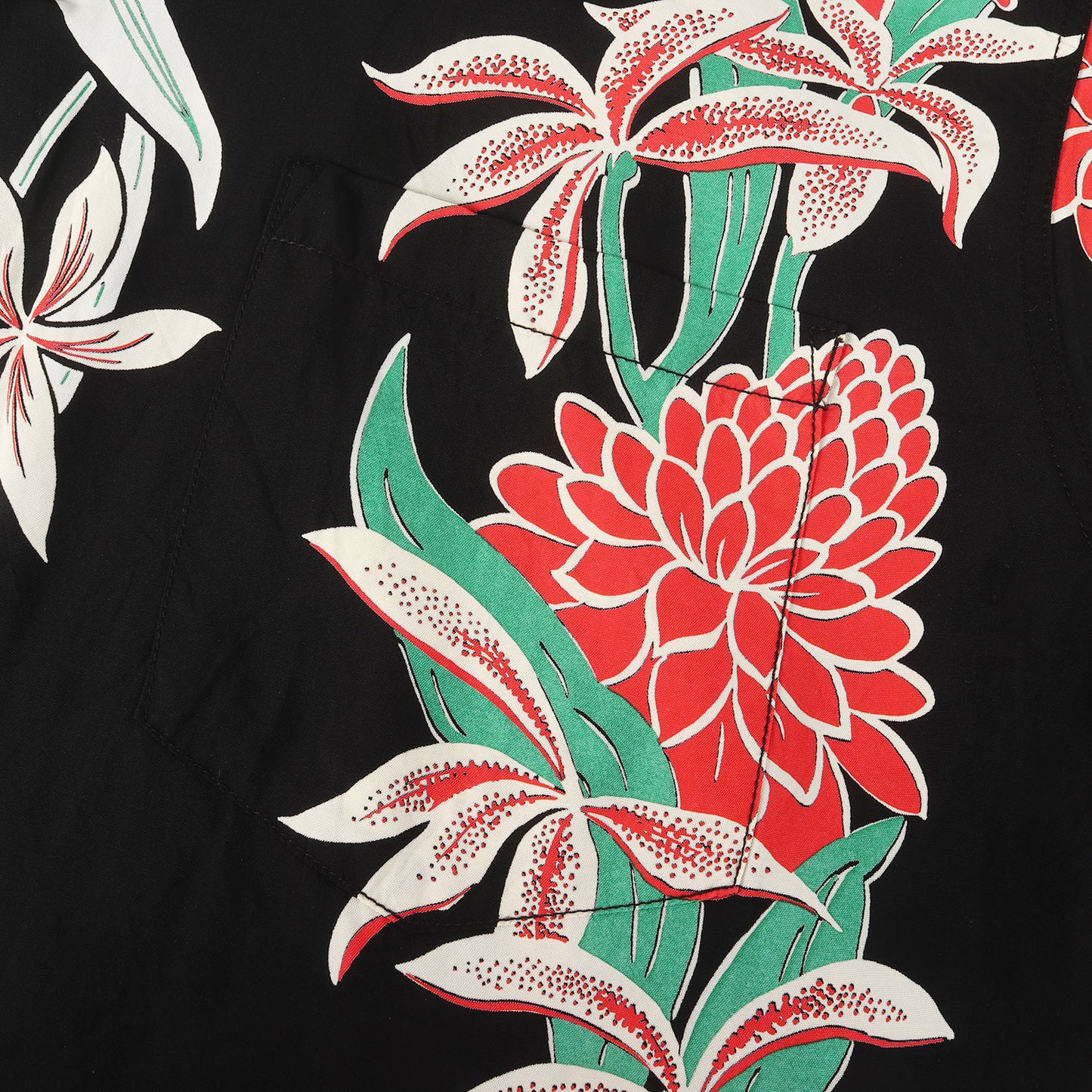 トーチジンジャー柄 レーヨン アロハシャツ (BLOOMS OF TORCH FLOWER) SS39024