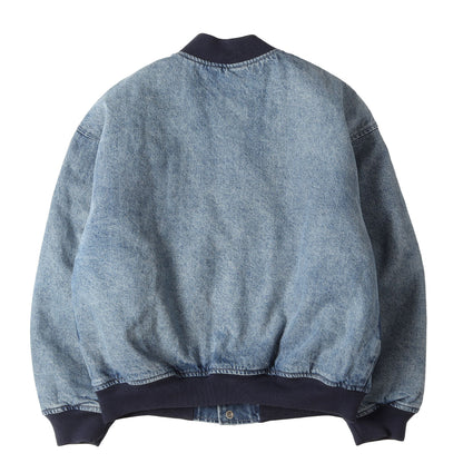 23SS ブリーチ加工 デニム バーシティジャケット(Washed Knockout Denim Varsity Jacket)