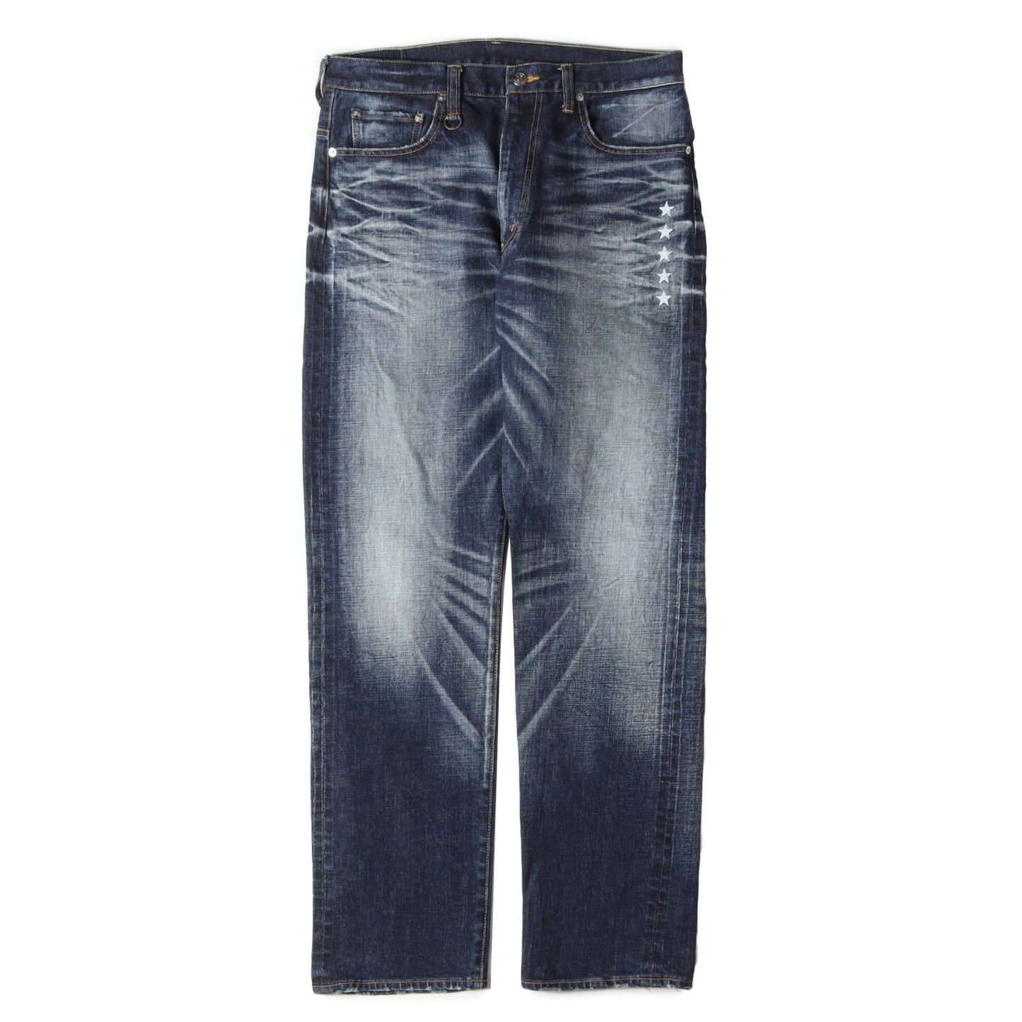 ヴィンテージ加工 ストレッチ スリム デニムパンツ(SLIM-FIT STRETCH DAMAGED JEANS)