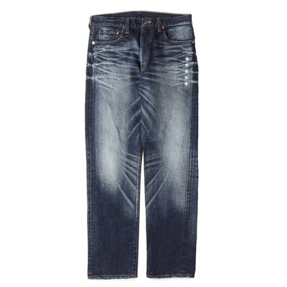 ヴィンテージ加工 ストレッチ スリム デニムパンツ(SLIM-FIT STRETCH DAMAGED JEANS)