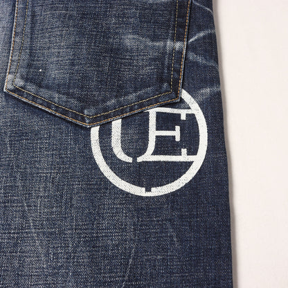 ヴィンテージ加工 ストレッチ スリム デニムパンツ(SLIM-FIT STRETCH DAMAGED JEANS)