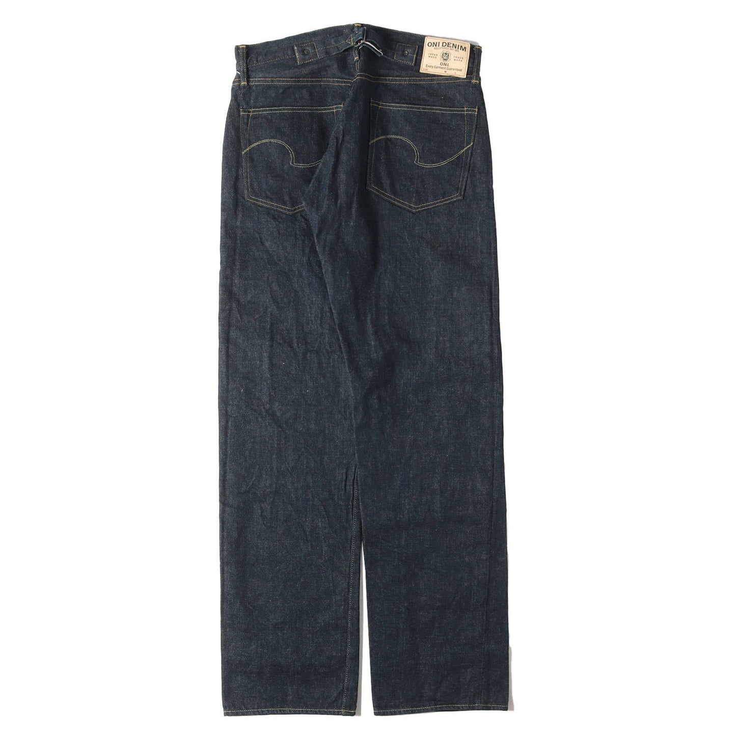 冬季限定 雪さらし加工 15oz 石川台 シンチバック ルーズストレート デニムパンツ (ONI-295 Ishikawadai)