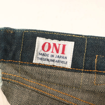 冬季限定 雪さらし加工 15oz 石川台 シンチバック ルーズストレート デニムパンツ (ONI-295 Ishikawadai)