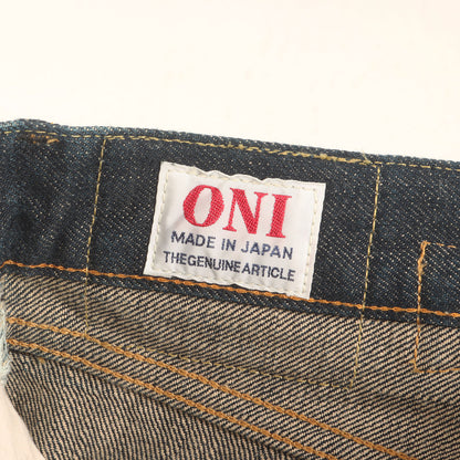 冬季限定 雪さらし加工 15oz 石川台 シンチバック ルーズストレート デニムパンツ (ONI-295 Ishikawadai)