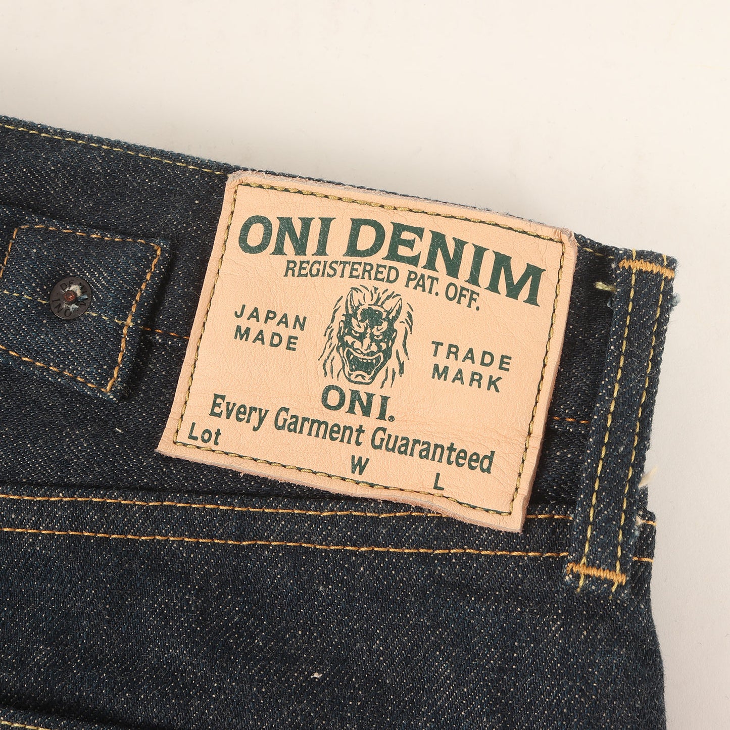 冬季限定 雪さらし加工 15oz 石川台 シンチバック ルーズストレート デニムパンツ (ONI-295 Ishikawadai)