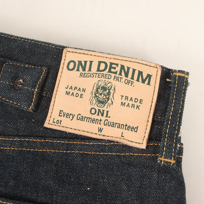 冬季限定 雪さらし加工 15oz 石川台 シンチバック ルーズストレート デニムパンツ (ONI-295 Ishikawadai)