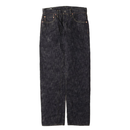 冬季限定 雪さらし加工 17oz 鬼絣 ジャストライト ストレート デニムパンツ (ONI270-Kasuri)