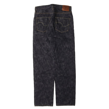 冬季限定 雪さらし加工 17oz 鬼絣 ジャストライト ストレート デニムパンツ (ONI270-Kasuri)