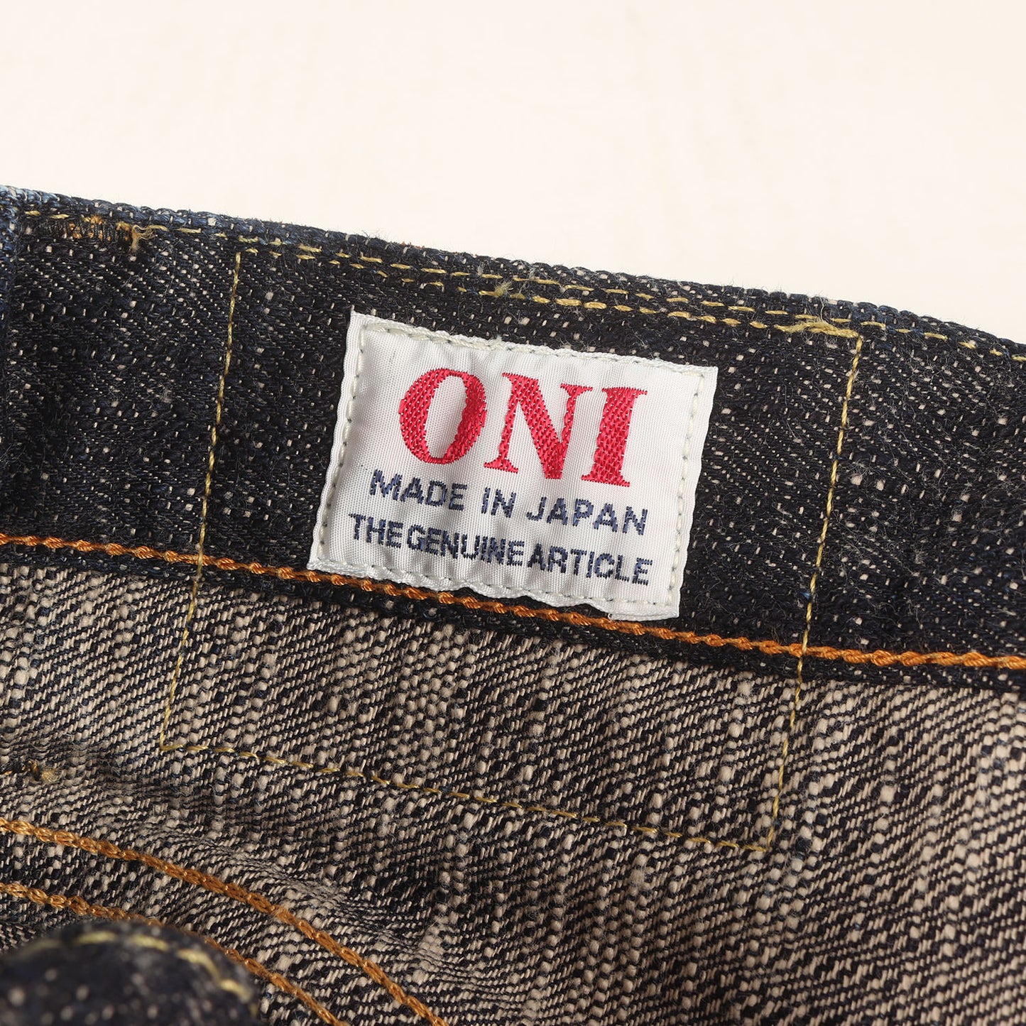 冬季限定 雪さらし加工 17oz 鬼絣 ジャストライト ストレート デニムパンツ (ONI270-Kasuri)