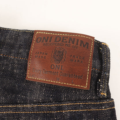 冬季限定 雪さらし加工 17oz 鬼絣 ジャストライト ストレート デニムパンツ (ONI270-Kasuri)