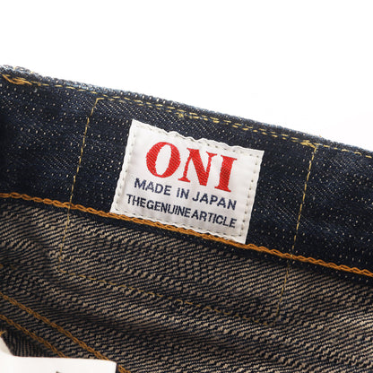 正藍枷染め風 天然藍 ニューレギュラーストレート デニムパンツ (ONI270-鬼KASE)