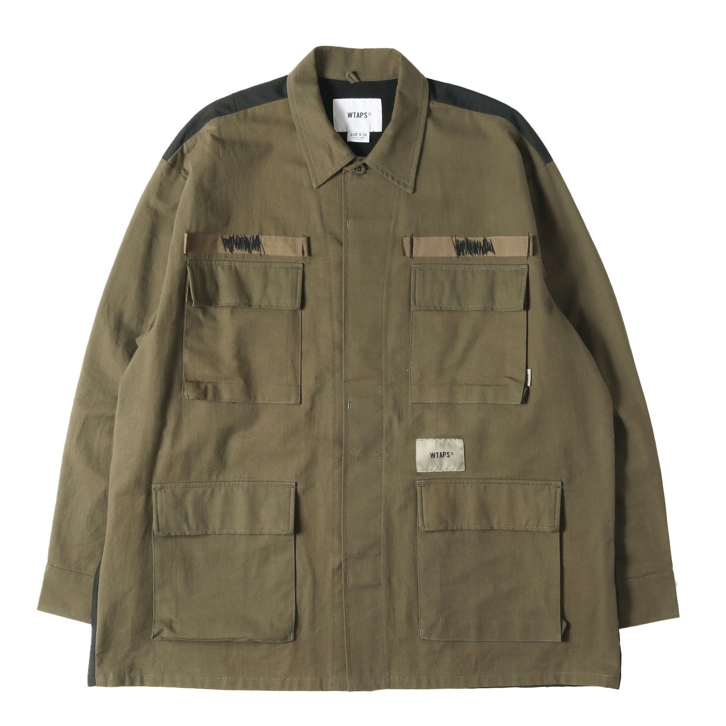 25SS タイガーカモ切替し ミリタリー シャツジャケット(VEINY / LS / COTTON. TWILL)