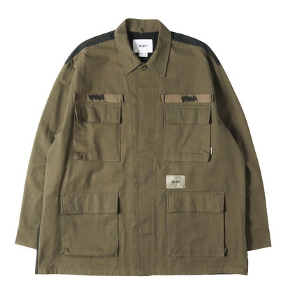 25SS タイガーカモ切替し ミリタリー シャツジャケット(VEINY / LS / COTTON. TWILL)