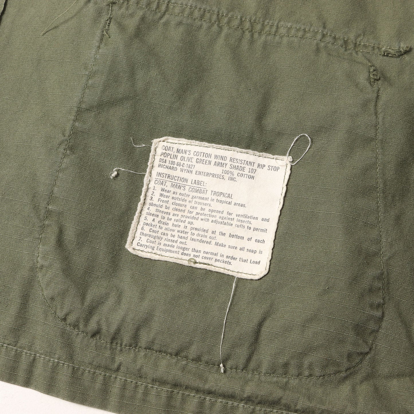 60s 米軍実物 4th リップストップ ジャングル ファティーグ ジャケット (ナム戦モデル)