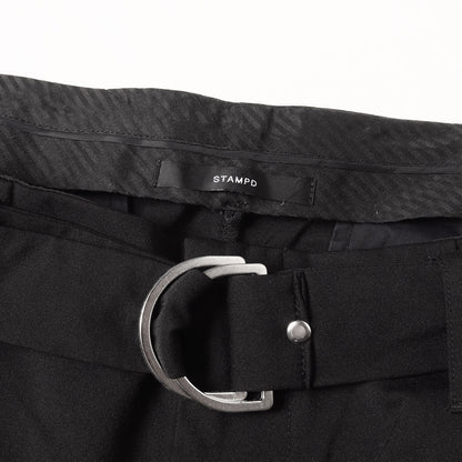 ベルト付き 2タック ストレッチソフトシェル パンツ