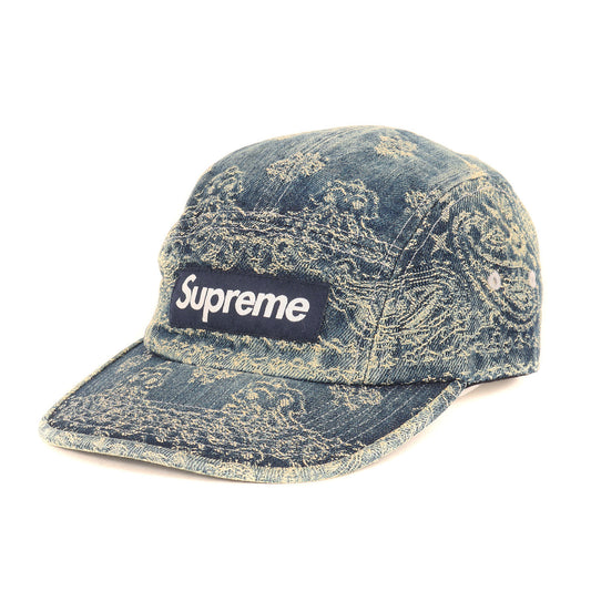 25SS バンダナ柄 ジャガード デニム BOXロゴ キャンプキャップ(Bandana Jacquard Denim Camp Cap)