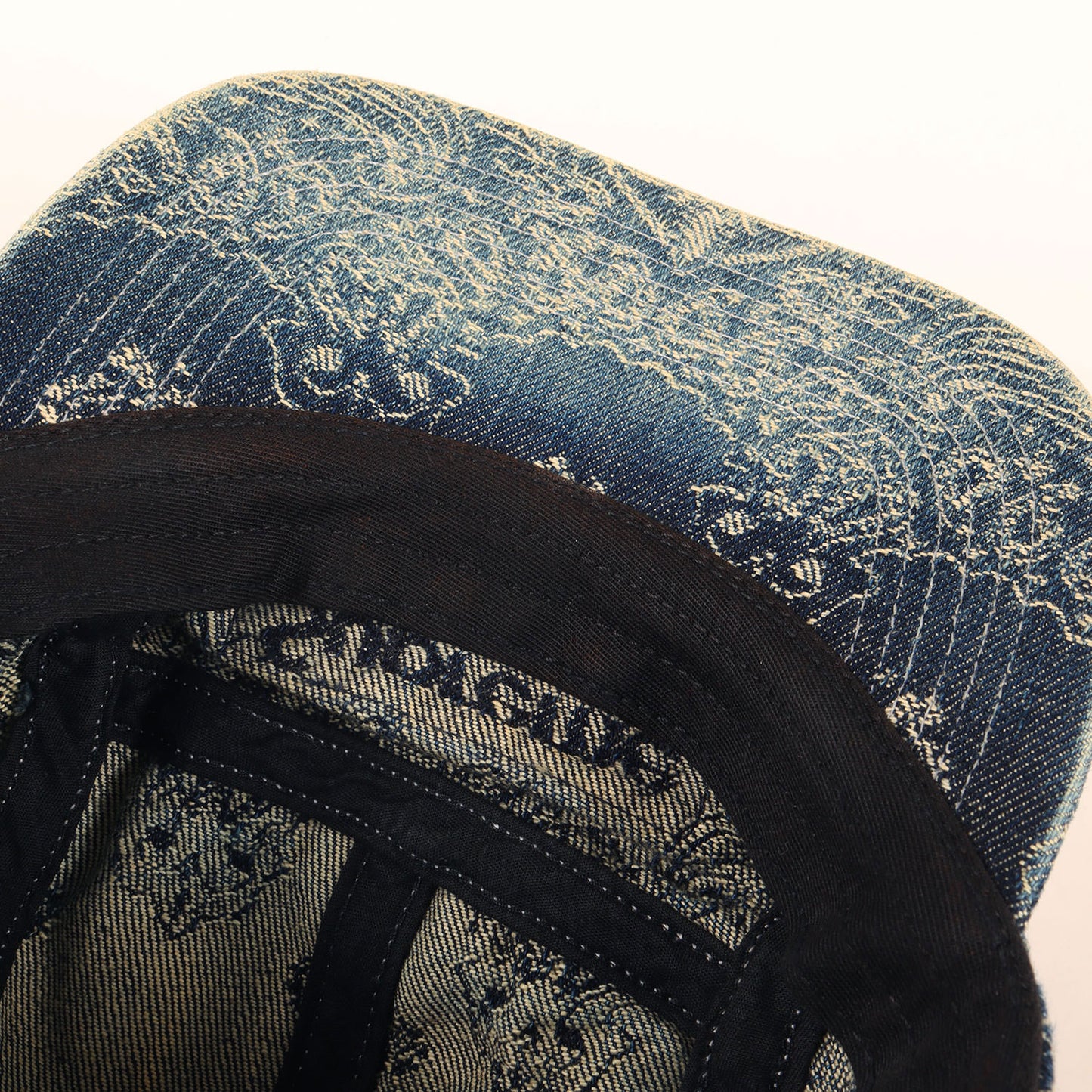 25SS バンダナ柄 ジャガード デニム BOXロゴ キャンプキャップ(Bandana Jacquard Denim Camp Cap)