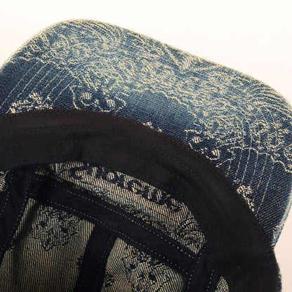 25SS バンダナ柄 ジャガード デニム BOXロゴ キャンプキャップ(Bandana Jacquard Denim Camp Cap)