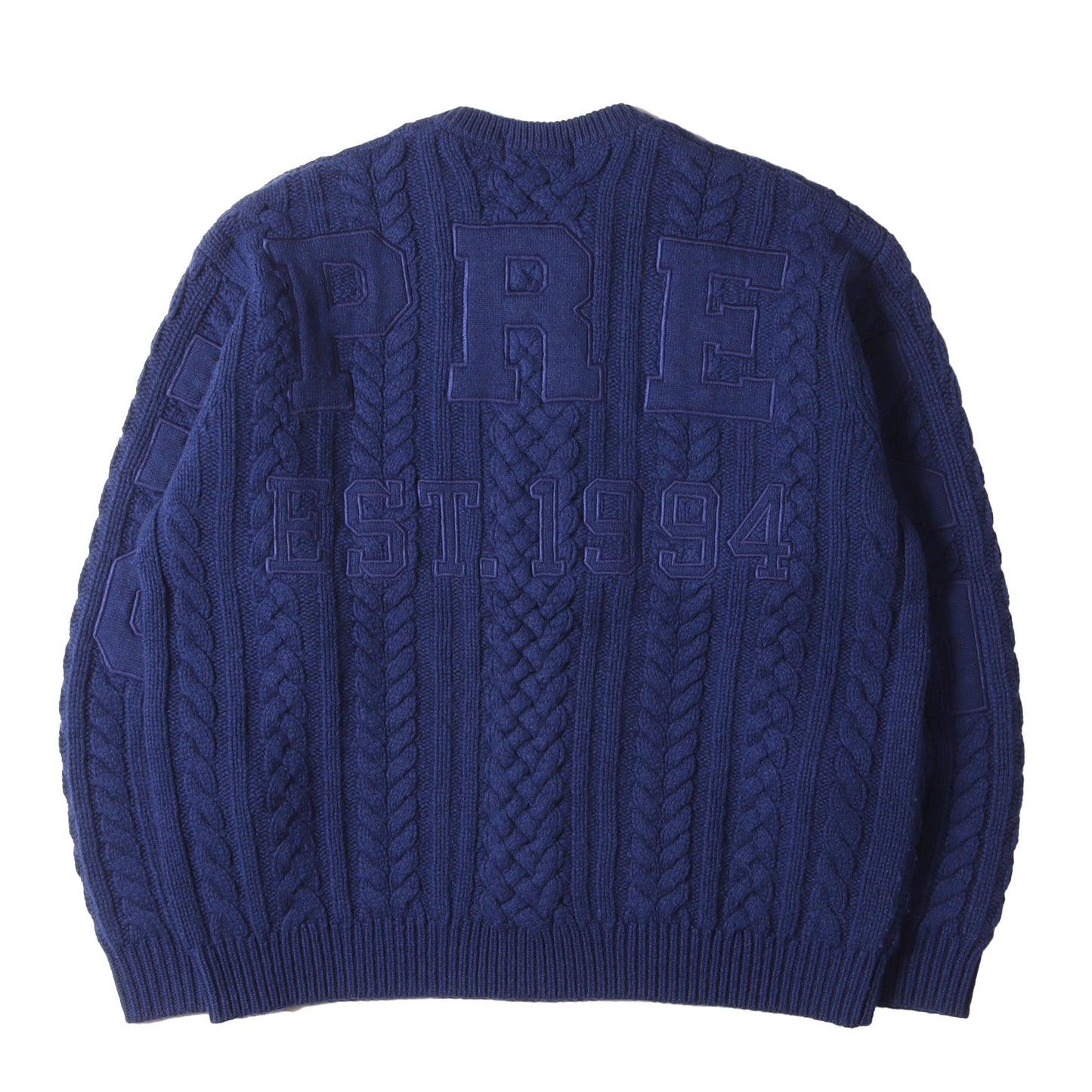 23AW ビッグロゴ ケーブル編み ウールニット セーター(Appliqu Cable Knit Sweater)