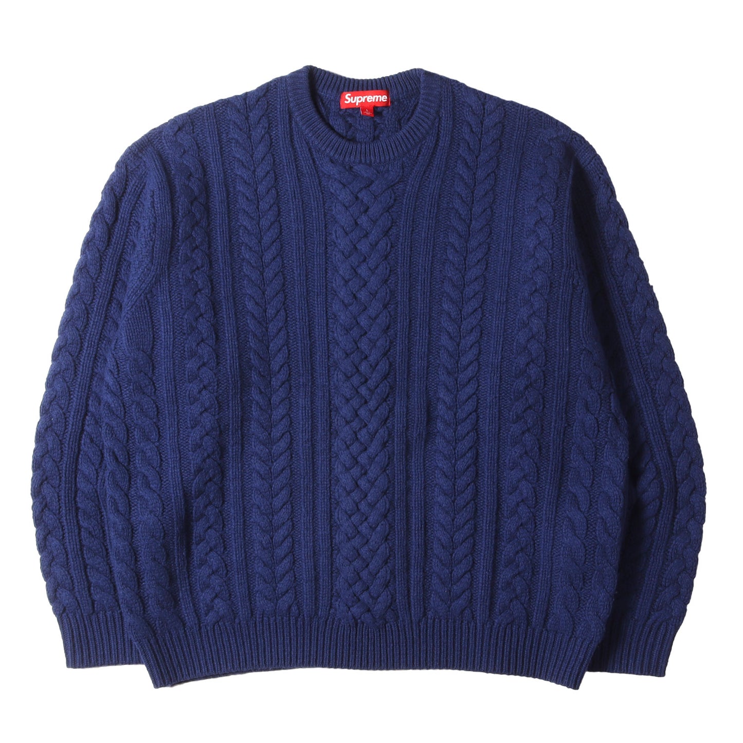 23AW ビッグロゴ ケーブル編み ウールニット セーター(Appliqu Cable Knit Sweater)