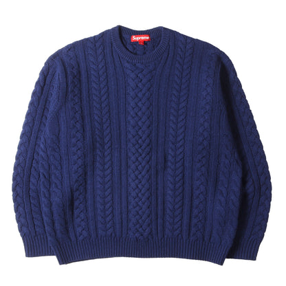 23AW ビッグロゴ ケーブル編み ウールニット セーター(Appliqu Cable Knit Sweater)