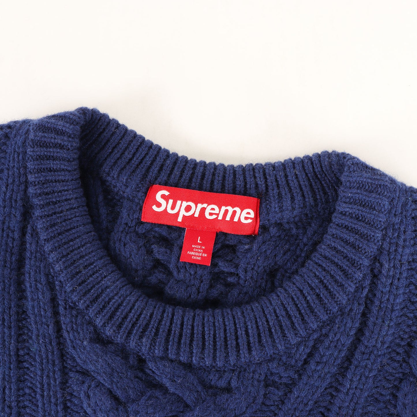 23AW ビッグロゴ ケーブル編み ウールニット セーター(Appliqu Cable Knit Sweater)