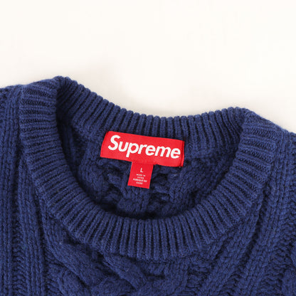 23AW ビッグロゴ ケーブル編み ウールニット セーター(Appliqu Cable Knit Sweater)