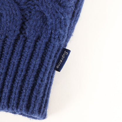 23AW ビッグロゴ ケーブル編み ウールニット セーター(Appliqu Cable Knit Sweater)