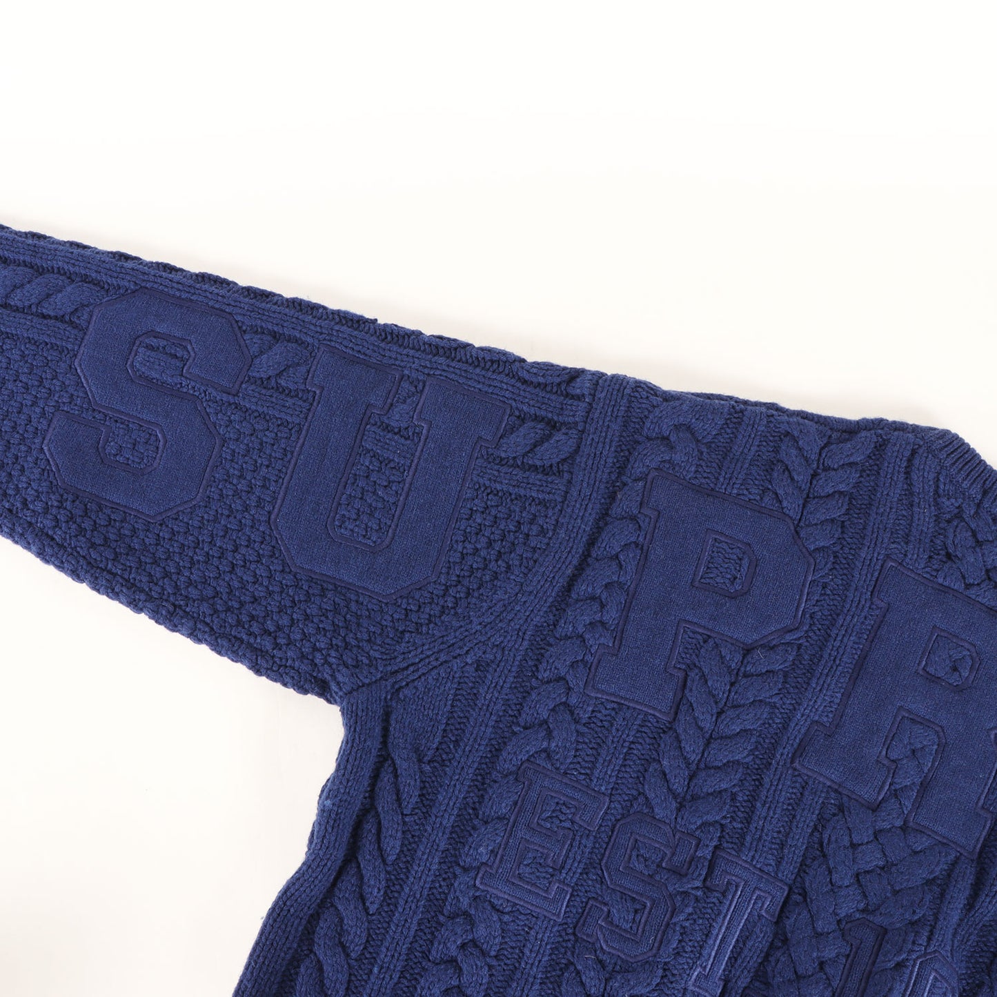 23AW ビッグロゴ ケーブル編み ウールニット セーター(Appliqu Cable Knit Sweater)