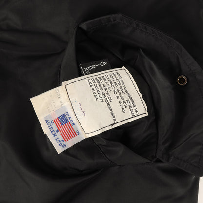 90s レザーロゴパッチ付き MA-1 ナイロン フライトジャケット USA製