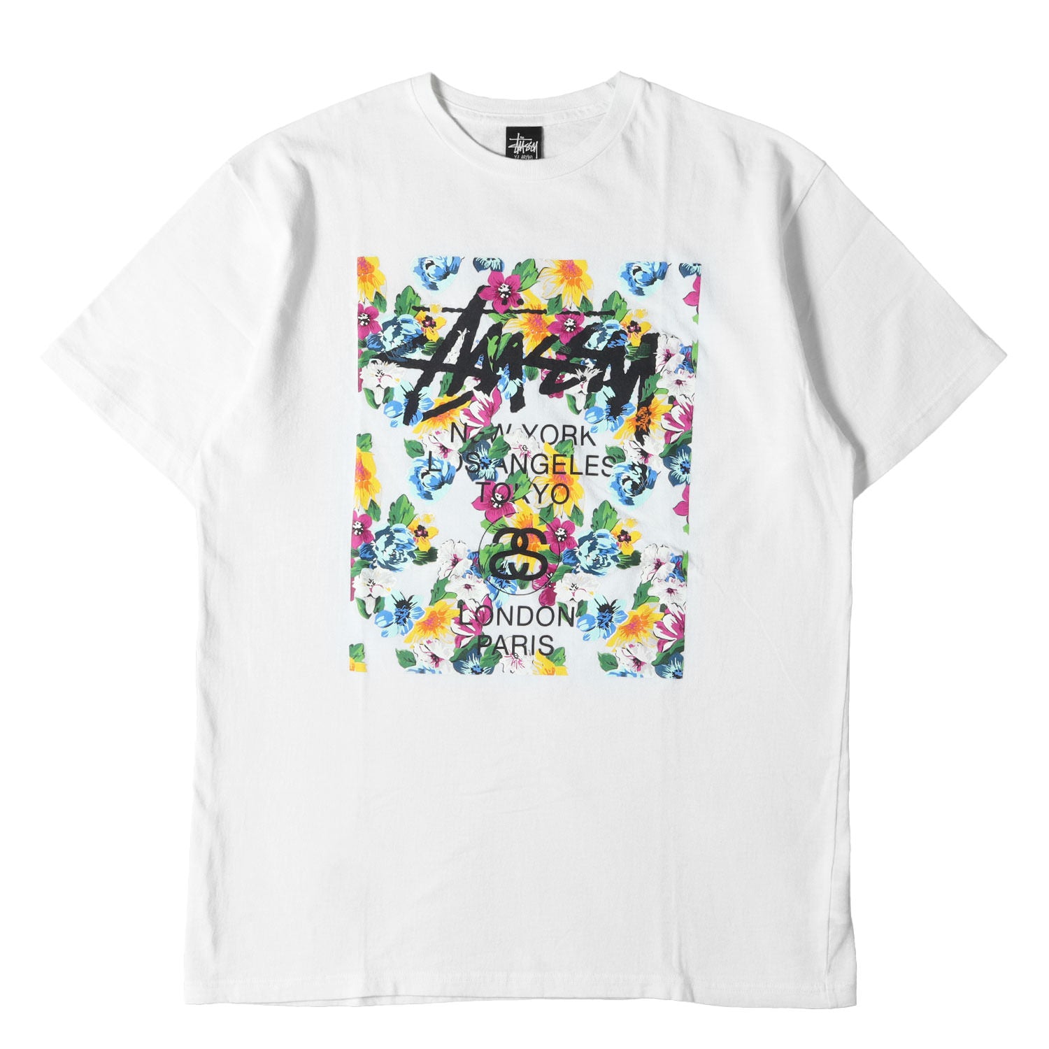 STUSSY (ステューシー) フラワー ワールドツアーロゴ Tシャツ 