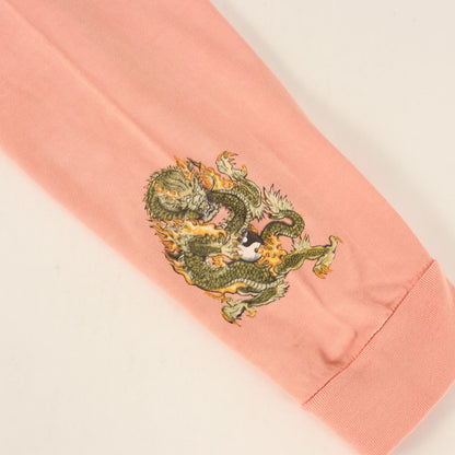 タイダイ染め ドラゴン プリント ロングスリーブ Tシャツ
